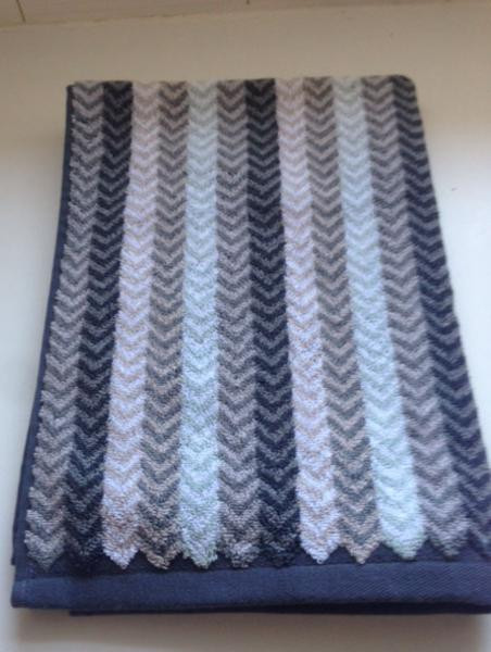 Chevron Blue Oversized Hand Towel