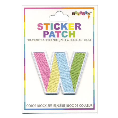 W Initial Color Block Sticker Patch