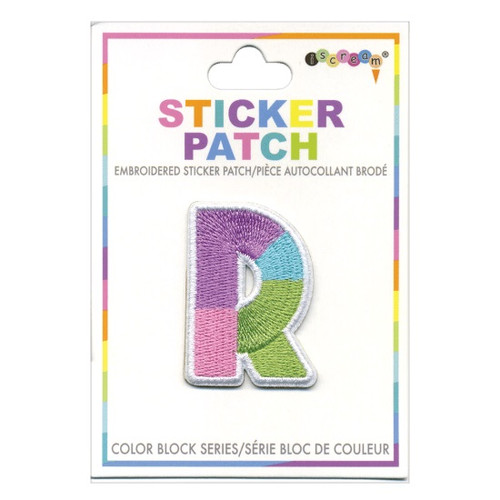 R Initial Color Block Sticker Patch