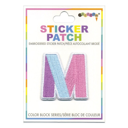 M Initial Color Block Sticker Patch