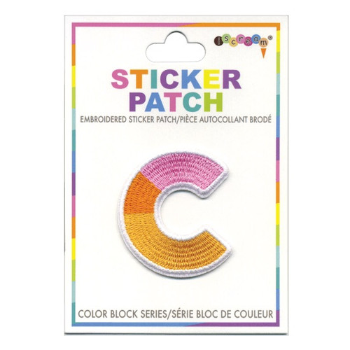 C Initial Color Block Sticker Patch