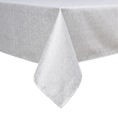 Jacquard Tablecloth White/Silver Avalon