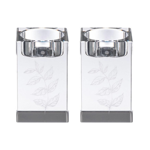 Engraved Crystal Tea Light Holders