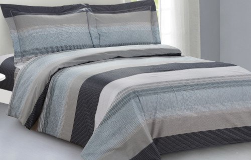 French Green Stripe Linen Set