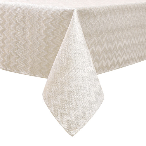 Jacquard Tablecloth Zigzag Gold
