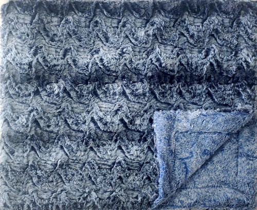 Swirl Navy Sky Minky Baby Blanket