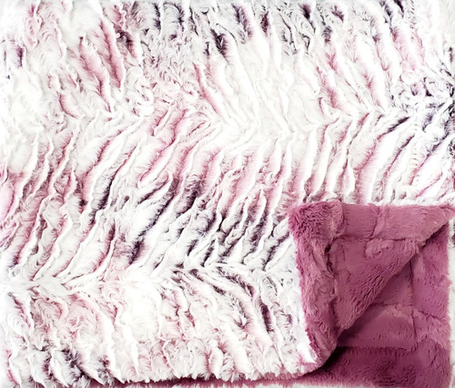 Zebra Rose Minky Baby Blanket