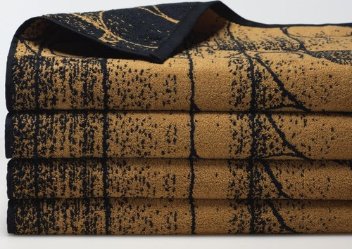 Geo Gold Black Hand Towel