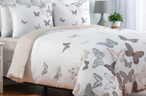 Classic Butterfly Taupe Linen Set
