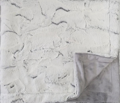 Cuddle Frost Grey Velour Minky Baby Blanket