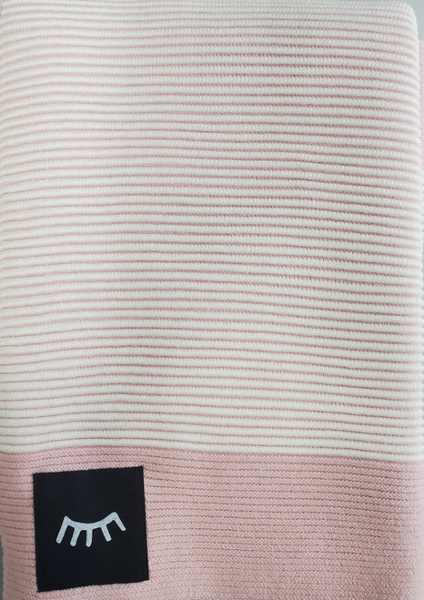 Stripes Mauve/Cream Knit Baby Blanket