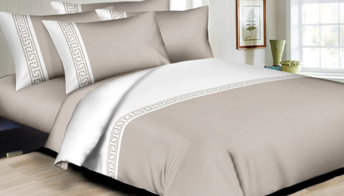 Greek Chain Taupe Linen Set