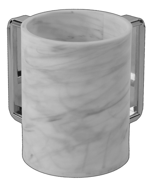 Lucite Marble Washing Cup with Silver Handles