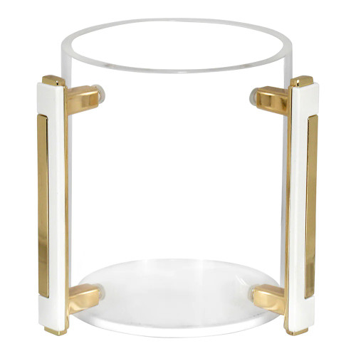 Lucite Washing Cup with White Gold Design