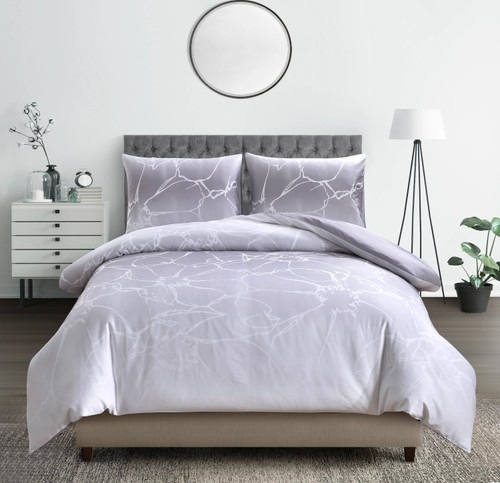 Daisy Silver Mist Linen Set