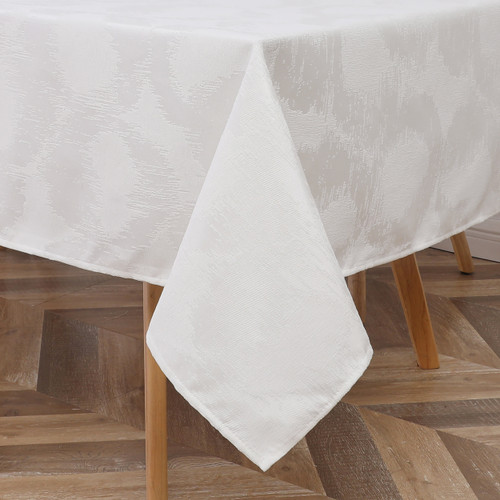 Jacquard Tablecloth White Chenille Circle