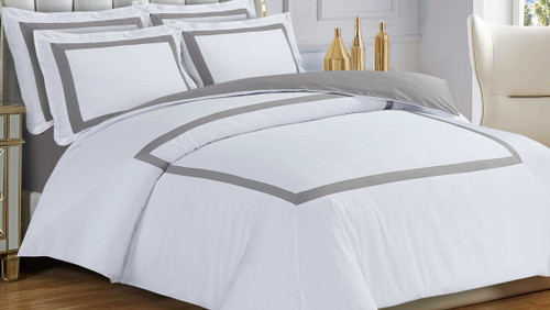 Province Hotel White/Taupe Linen Set