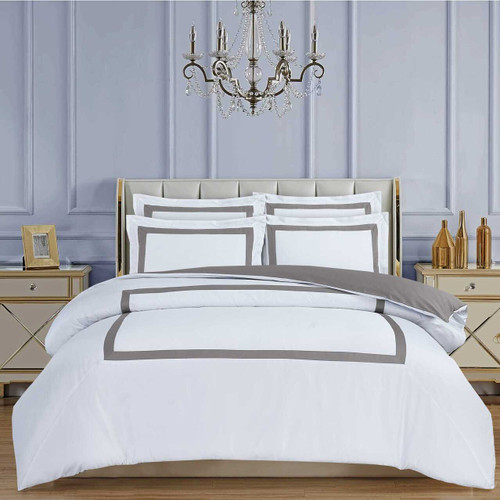 Province Hotel White/Taupe Linen Set