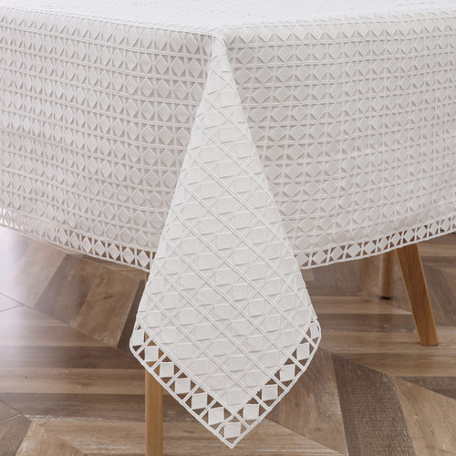 Lace Tablecloth White Lined