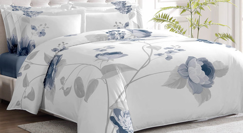 Blue Floral Linen Set