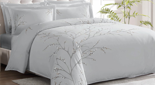 Willow Branches Grey Linen Set