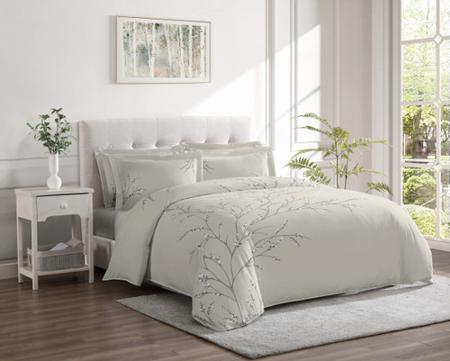 Willow Branches Taupe Linen Set