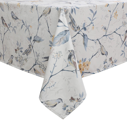 Grey Birds Velvet Tablecloth
