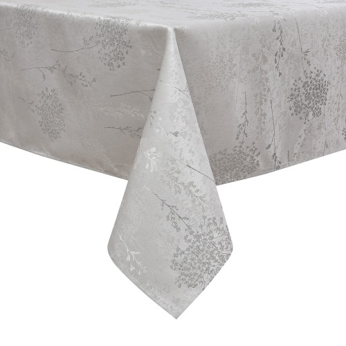 Fern Cluster Silver Jaquard Tablecloth
