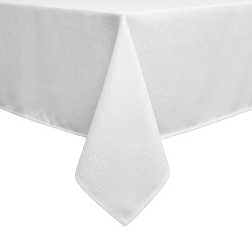 Harvest Weave Linen-look Tablecloth White