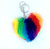 Rainbow Heart Furry Key Chain
