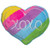XOXO Rainbow Heart Furry Pillow