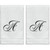 White w Black Initial Fingertip Towel