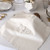 White Embroidered Leatherette Challah Cover 19"
