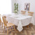Butterfly Linen Look White Tablecloth