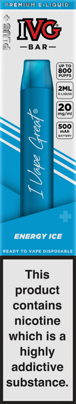 IVG Bar Plus + 800 Blue Rush Ice Disposable Vape
