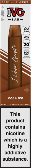 IVG Bar Plus + 800 Cola Ice Disposable Vape