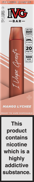 IVG Bar Plus + 800 Mango Lychee Disposable Vape