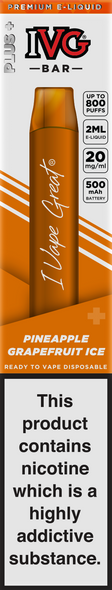 IVG Bar Plus + 800 Pineapple Grapefruit Ice Disposable Vape