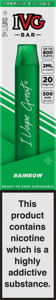 IVG Bar Plus + 800 Rainbow Disposable Vape