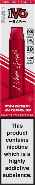 IVG Bar Plus + 800 Strawberry Watermelon Disposable Vape