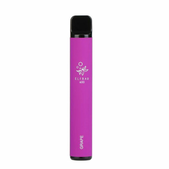 Elf Bar 600 Grape 0mg Disposable Vape (Nicotine-Free)