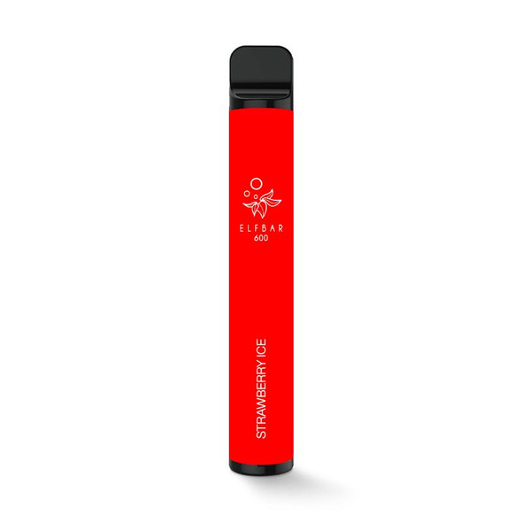 Elf Bar 600 Strawberry Ice 0mg Disposable Vape (Nicotine-Free)