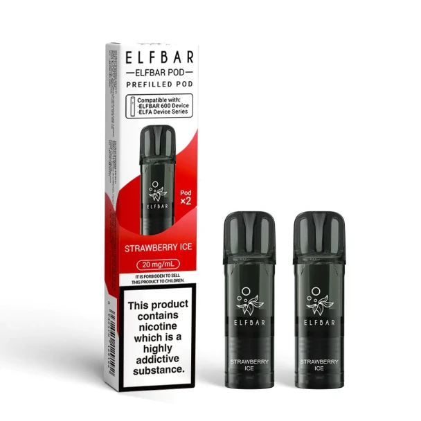 Elf Bar 600 Strawberry Ice Prefilled Pods - 2PK