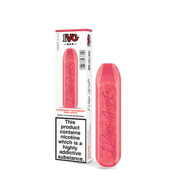 IVG Bar Strawberry Raspberry Pink Apple Disposable Vape