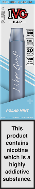 IVG Bar Plus + 800 Polar Mint Disposable Vape