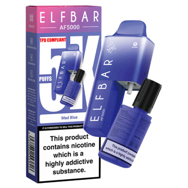 mad blue elf bar flavour Mad Blue Elf Bar 600 Prefilled Pod Kit main image 1