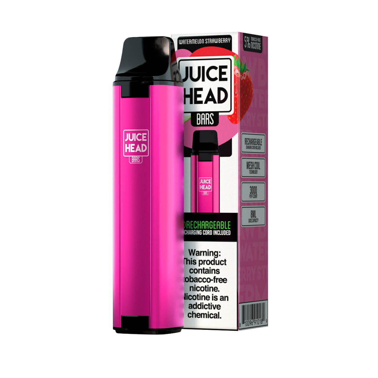 Juice Head Bars 3000 Puff 50MG Tobacco Free Nicotine Disposable-Watermelon Strawberry