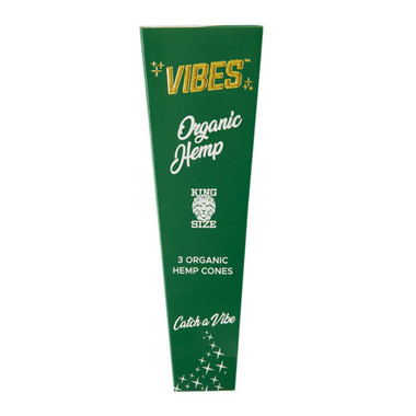 VIBES KING SIZE CONES 1PK-3CT ORGANIC HEMP
