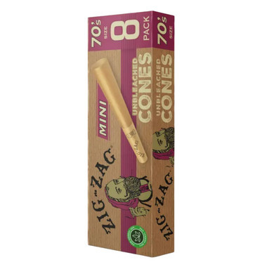 Zig Zag 70MM Cones 1PK-8CT Unbleached