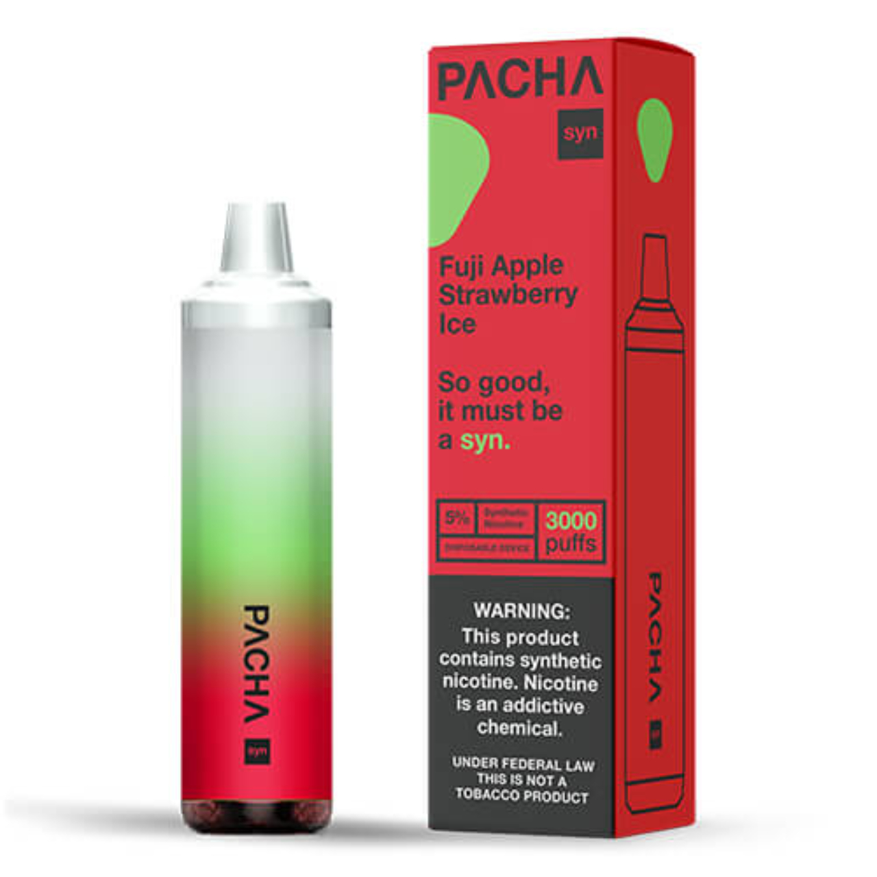 Pachamama Syn 3000 Puff Synthetic Nicotine Disposable-Fuji Apple Strawberry Ice